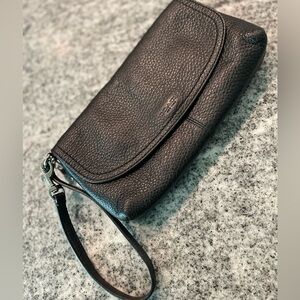 Coach | Wristlet | Black Pebble Leather| F51821 | Park | Large | Fold Over